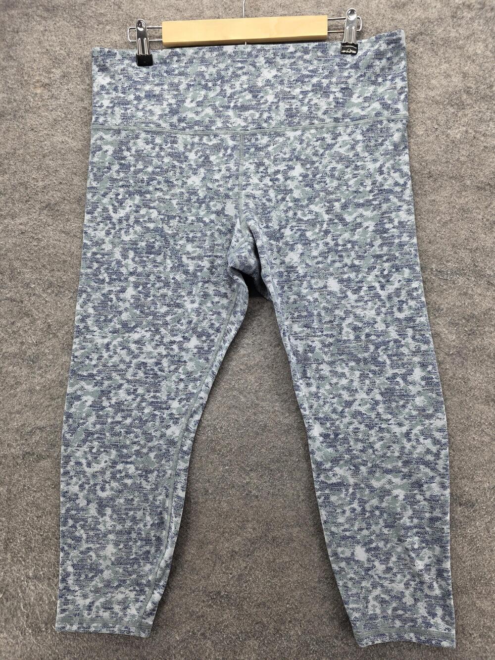 Athleta Leggings Womens XL Blue Gray Elation Textured 7/8 Tight Yoga Activewear